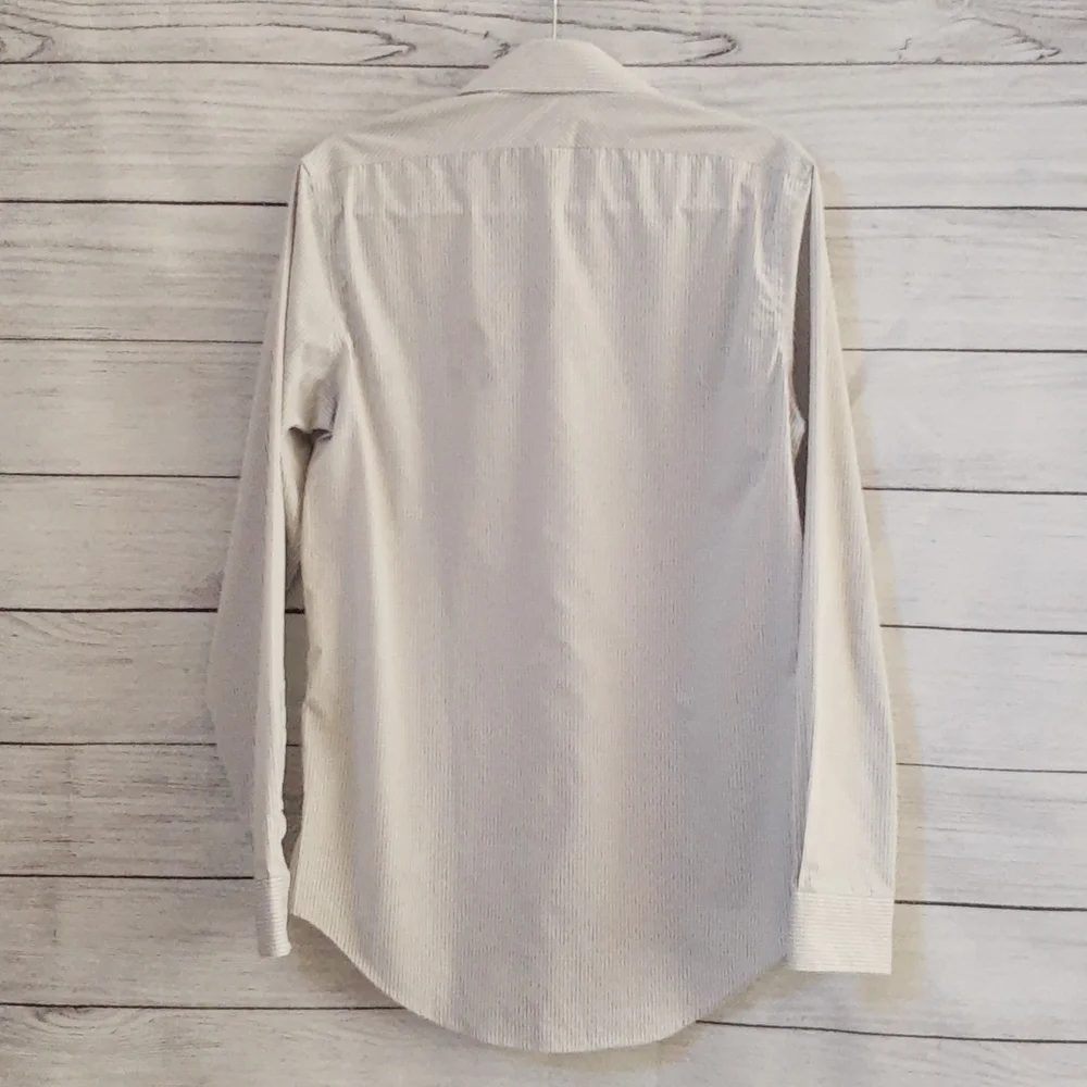 Calvin Klein Cotton Dress Shirt Men's Slim Fit Size M 15-inch neck - Picture 2 of 8